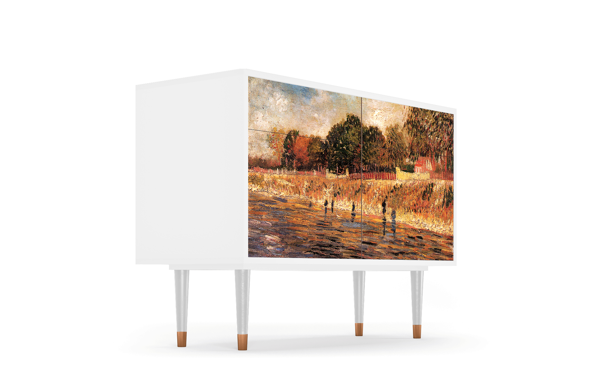 Комод - STORYZ - BS4 The Banks of the Seine by Van Gogh, 115 x 85 x 48 см, Белый - фотография № 4