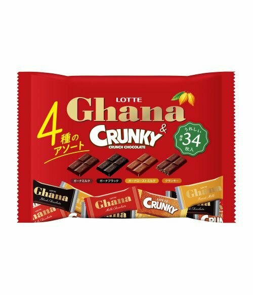 Конфеты LOTTE шоколадные Ghana Ассорти 129.7г Japan