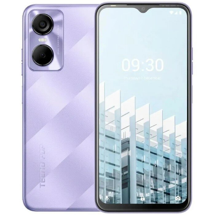 Смартфоны TECNO Смартфон Tecno POP 6 Pro, 6.6", IPS, 2 Гб, 32 Гб, 8 Мп, 5000 мАч, фиолетовый