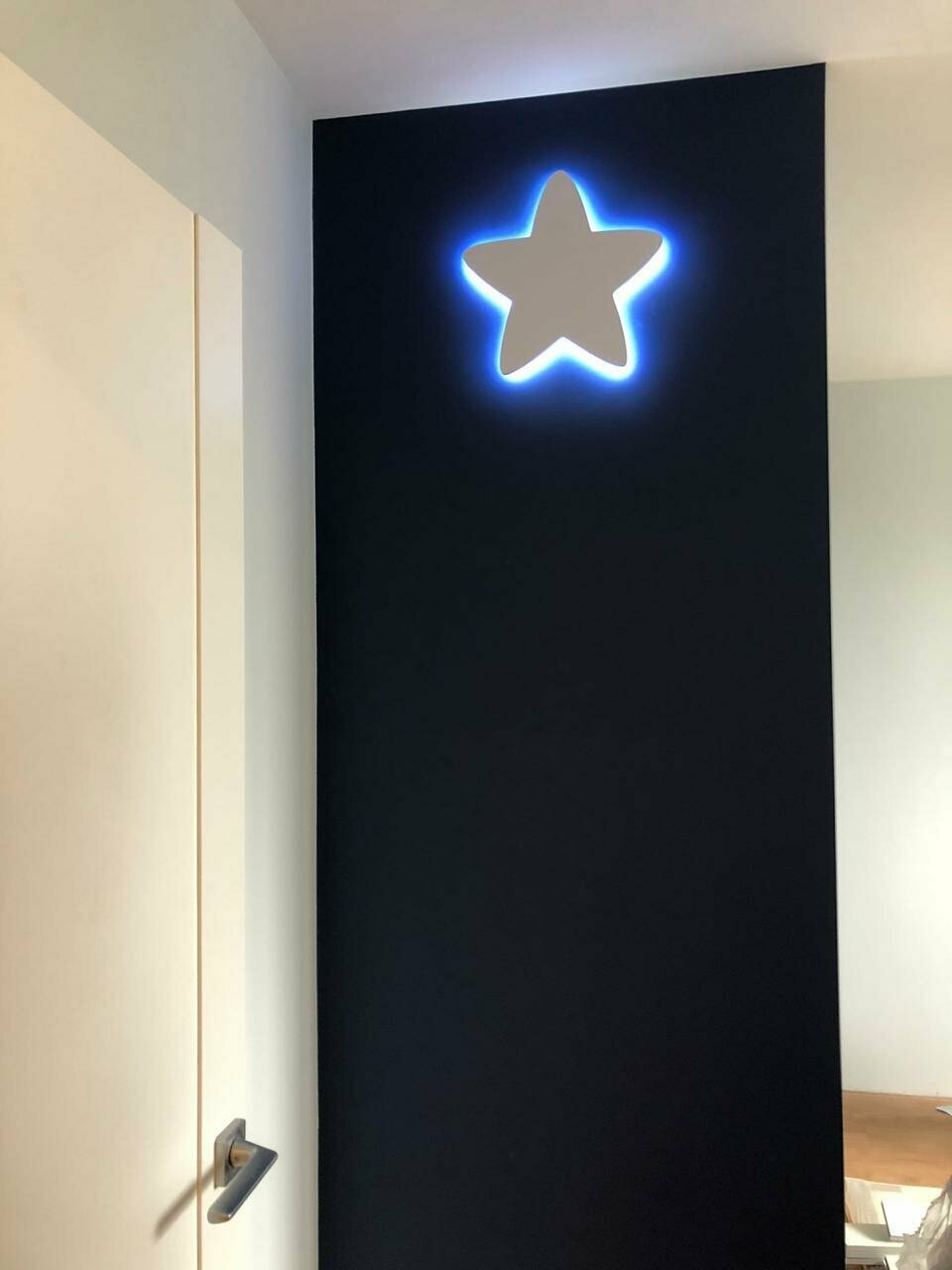 Светильник-ночник "Звезда" 35х35см, с дистанционным управлением, белая подсветка - фотография № 5