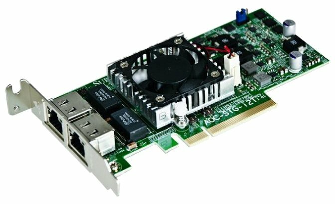 Сетевая карта Supermicro AOC-STGS-I2T-O PCI-Express 3.0 среда передачи данных кабель 10 Gbps