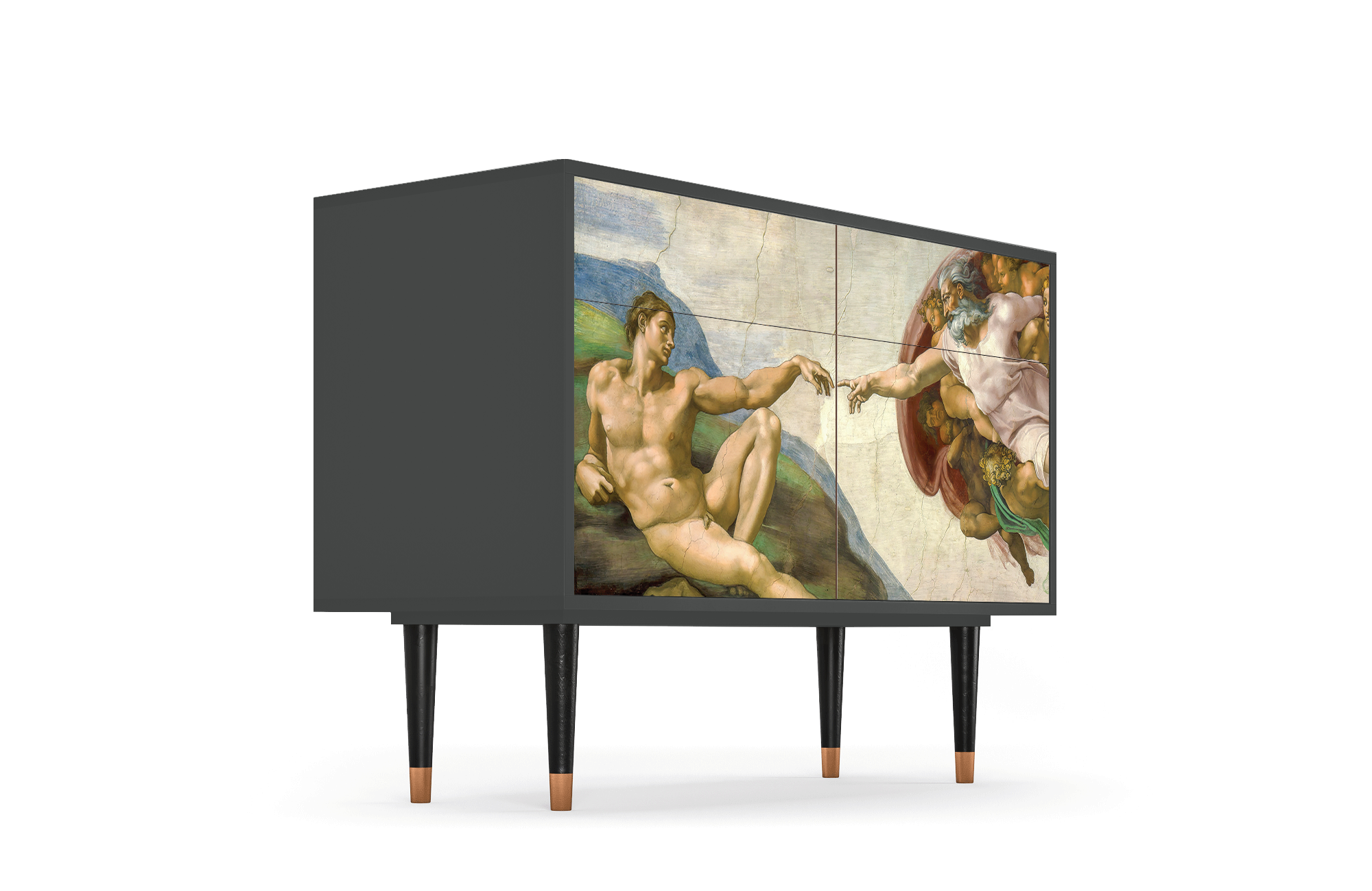 Комод - STORYZ - BS4 The Creation of Adam by Michelangelo, 115 x 85 x 48 см, Антрацит - фотография № 4