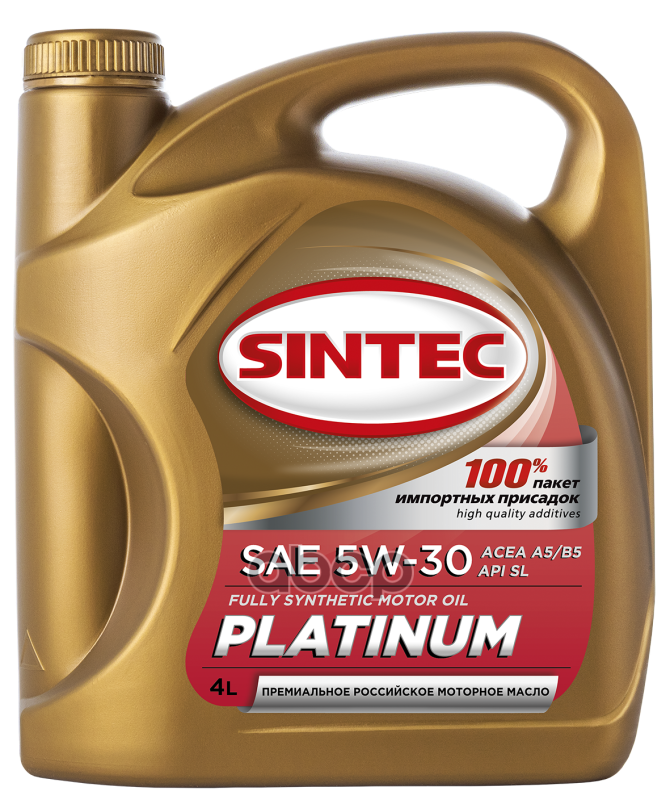 SINTEC Sintec Platinum 5w-30 (4л) Api Sl A5/B5 Синт