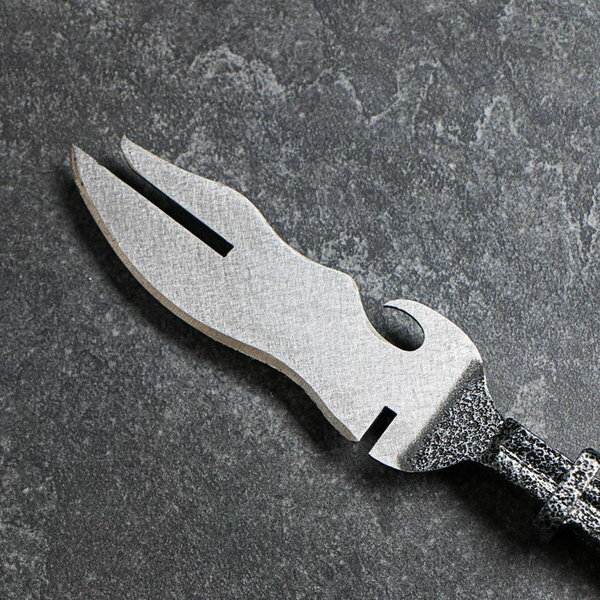 Нож-вилка с ручкой горячей ковки "Серебрянный крючок" - фотография № 2