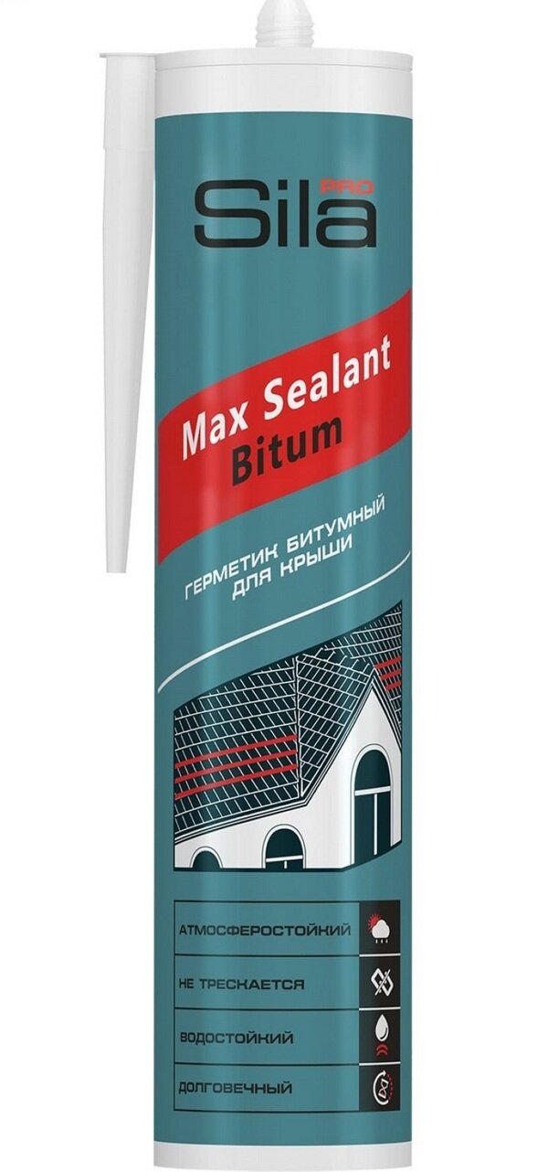 Герметик битумный для крыши, 280ml Sila PRO Max Sealant, Bitum - фотография № 1