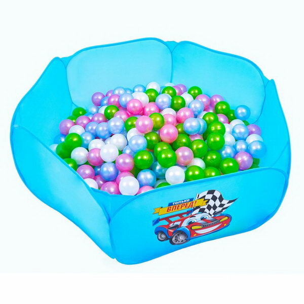 Шарики для сухого бассейна "Перламутровые", диаметр шара 7.5 см, набор 100 штук, цвет розовый, голубой, белый, зелёный - фотография № 1