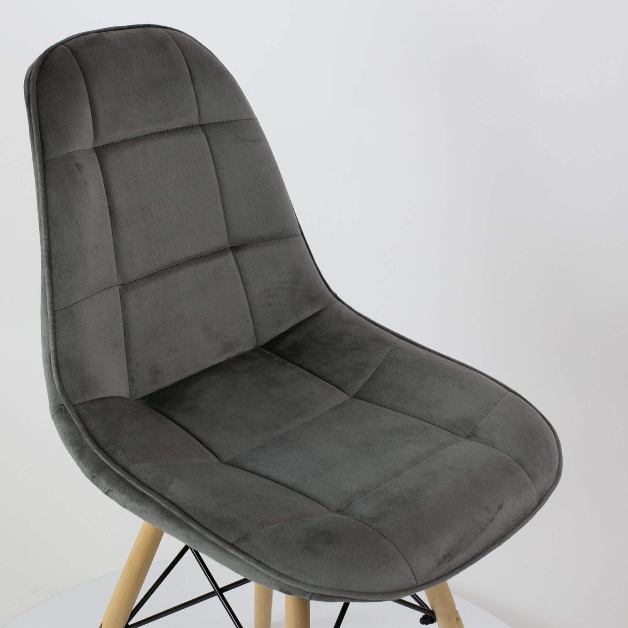 Стул Barneo N-43 Pulsante велюр темно-серый, Eames style - фотография № 5