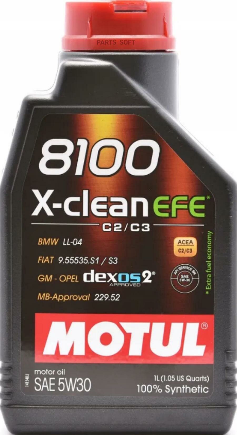 MOTUL Motul 5W30 8100 X-Clean Efe (1L)_Масло Мотор! Синтacea C2/C3 Bmw Ll-04 Mb 229.52 Vw 505 00/505 01