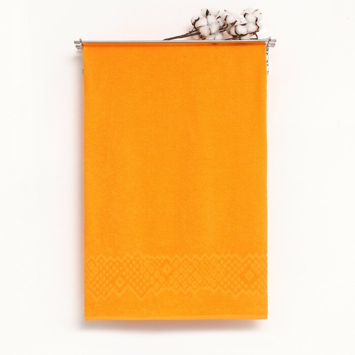 Полотенце махровое Flashlights 50Х90см, цвет оранжевый, 305г/м2, 100% хлопок - фотография № 1