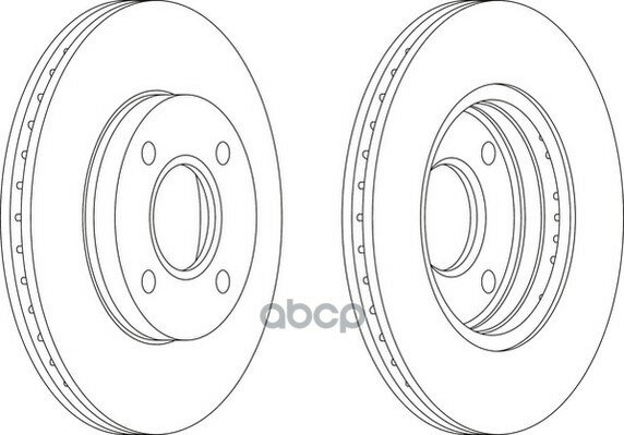 Диск Торм.передн.вент.[258X22] 4 Отв. Ferodo арт. DDF1072C