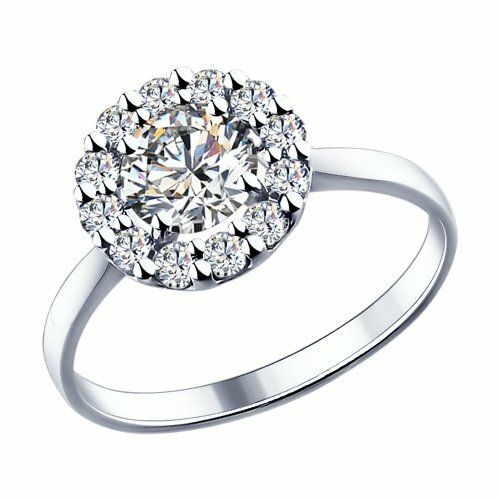 Серебряное кольцо Diamant online 100019 с Swarovski