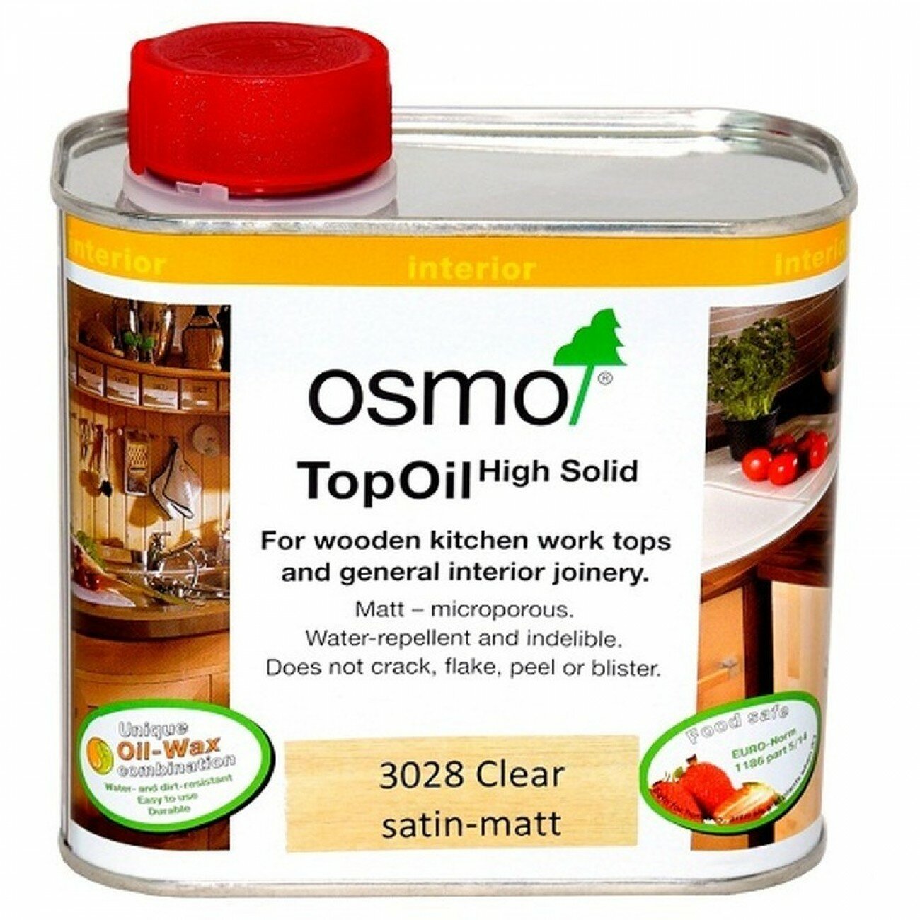 Osmo Масло с твердым воском для мебели и столешниц Osmo 3028 TopOil 500 мл. (Шелковисто-матовое)