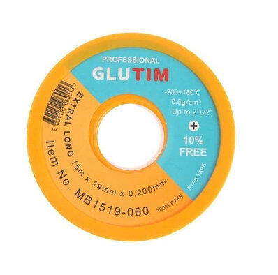 GLUTIM Фум лента для газа 15м 19x025мм 06 гр/см3 до 160° MB1519-060