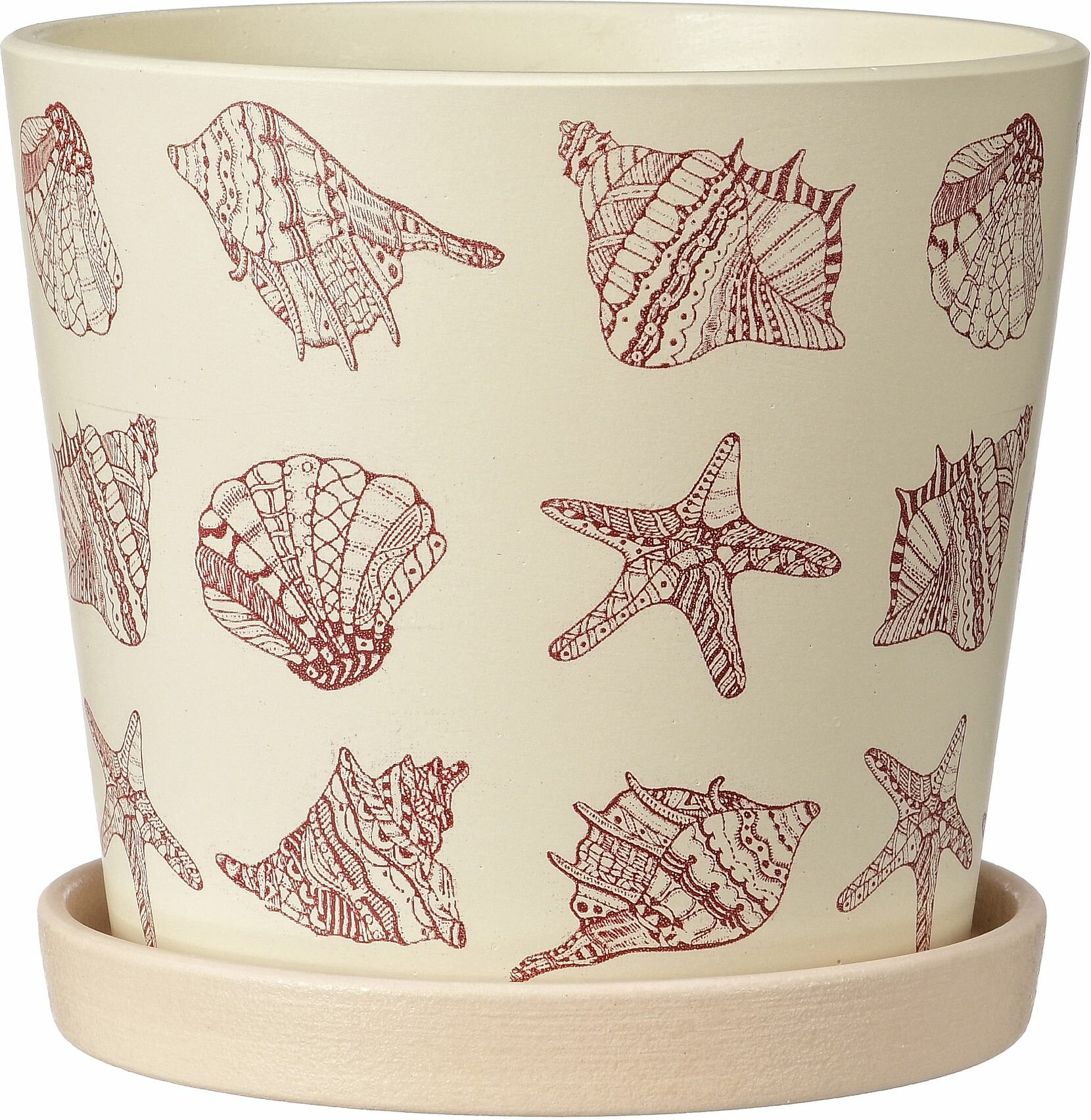 фото Горшок Мальдивы d-14 см бетонный красно-бежевый с поддоном