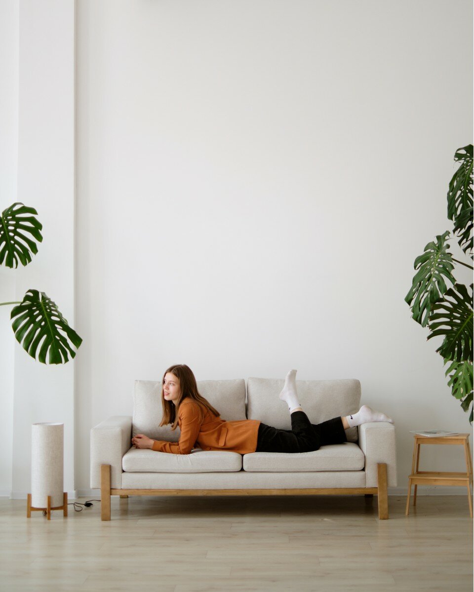 Прямой диван Soft Element Хангель, трехместный, массив дерева, рогожка, оранжевый, стиль скандинавский лофт, в гостиную, на дачу - фотография № 10