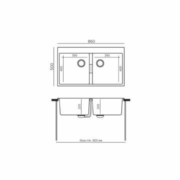 Мойка кухонная прямоугольная Tolero Loft TL-862 Сафари (474001) - фотография № 2