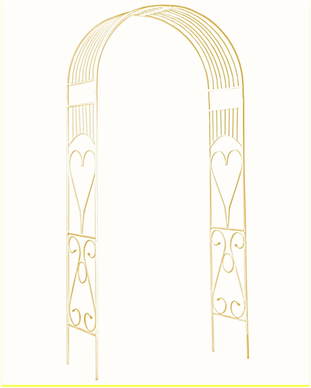 Арка садовая металлическая для растений (для сада) Лето разборная желтая 240х110х40см. - фотография № 2