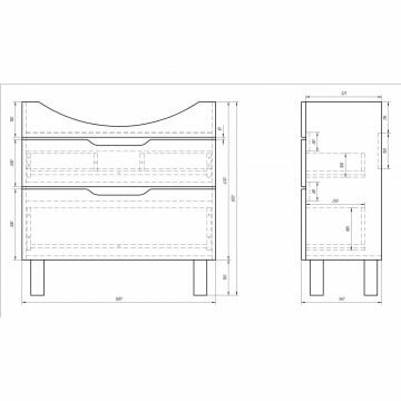 Тумба Dreja.eco Laguna Plus 85 New белая лак 2 ящика органайзер (99.0107) - фотография № 5