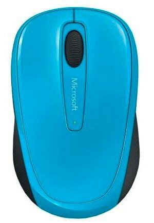 Мышь Microsoft Wireless Mobile Mouse 3500 Cyan Blue голубой оптическая (8000dpi) беспроводная (2but)