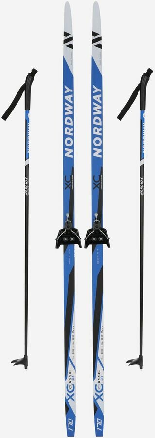 Лыжный комплект беговые NORDWAY XC Classic, 45-45-45мм, 130см, с креплением и палками [116719-3m]