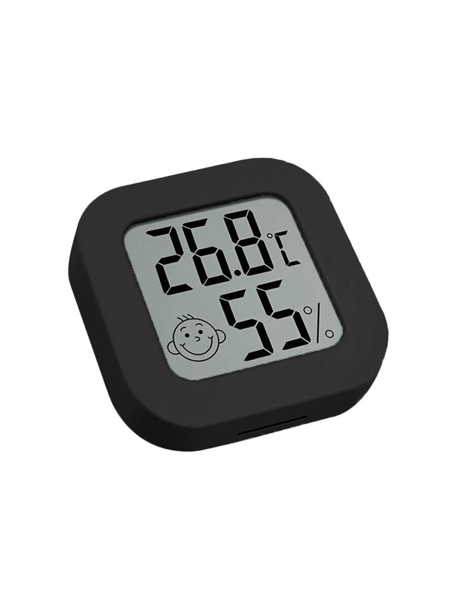 Термометр комнатный электронный URM, гигрометр, мини-метеостанция, 4.5x4.5 см, черный - фотография № 3