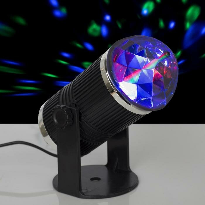 Световой прибор хрустальный шар, 3 LED, 3 Вт, 220V, реагирует на звук - фотография № 1