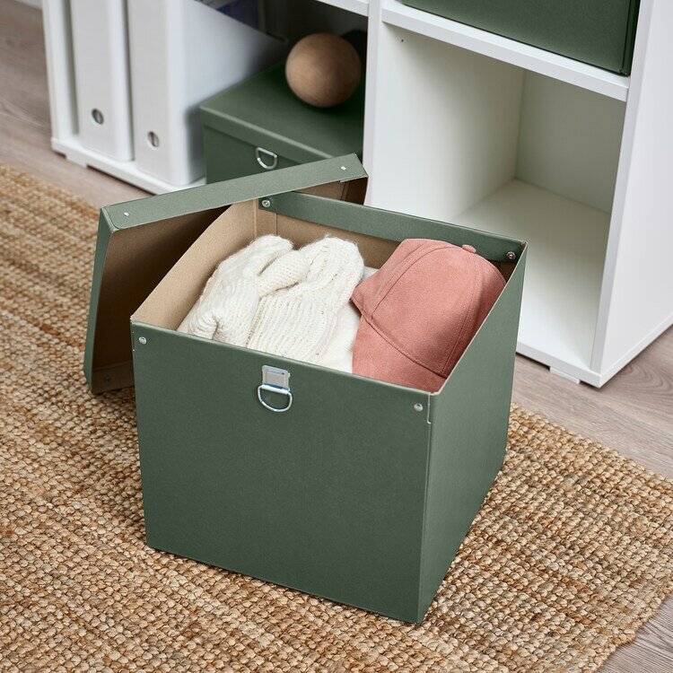 Коробка для хранения с крышкой IKEA NIMM, 32x30x30 см - фотография № 3