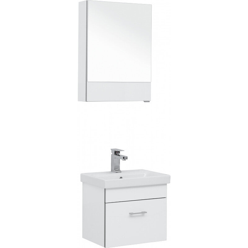 Комплект мебели для ванной Aquanet Верона 50 254065 подвесной Белый - фотография № 1