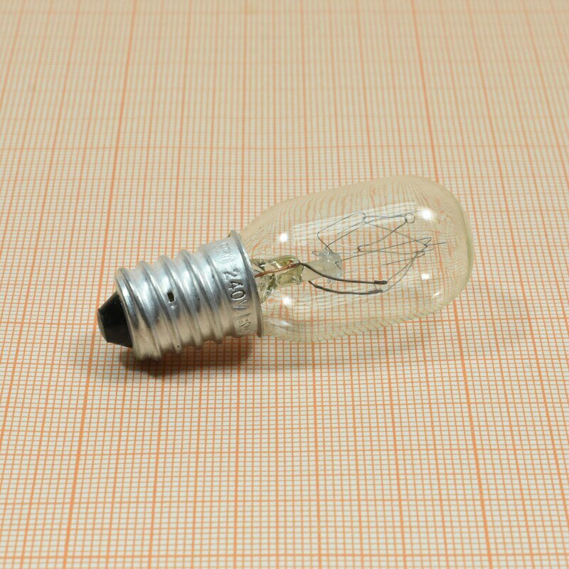 Лампа для духовых шкафов термостойкая, латунь, 220V, 15W, цоколь Е14, до 300 °С - фотография № 1