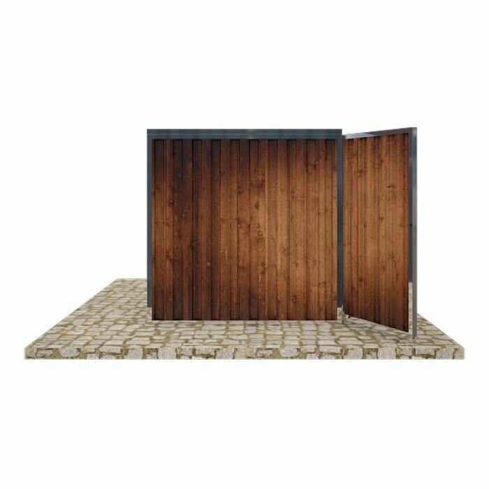 Сарай металлический SKOGGY 2м, с плоской крышей, торцевой дверью и полом - фотография № 8