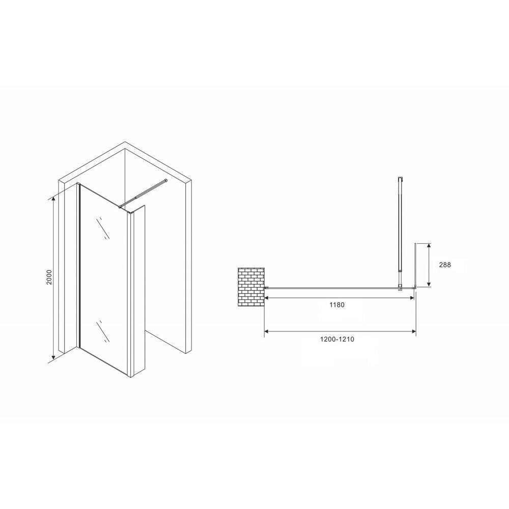 Душевая перегородка Abber Immer Offen AG66120B - фотография № 4