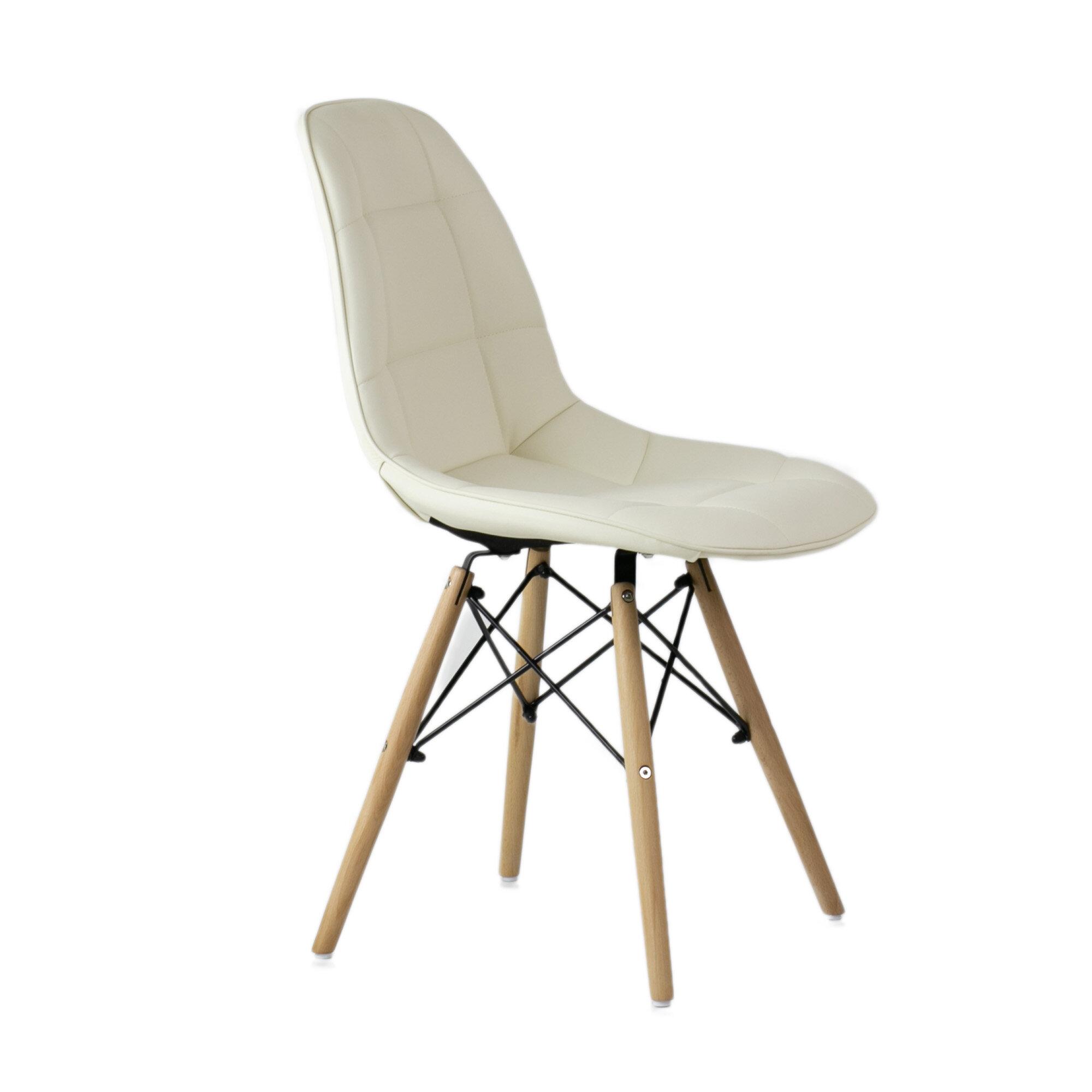 Стул Barneo N-43 Pulsante PU кремовый, Eames style - фотография № 1