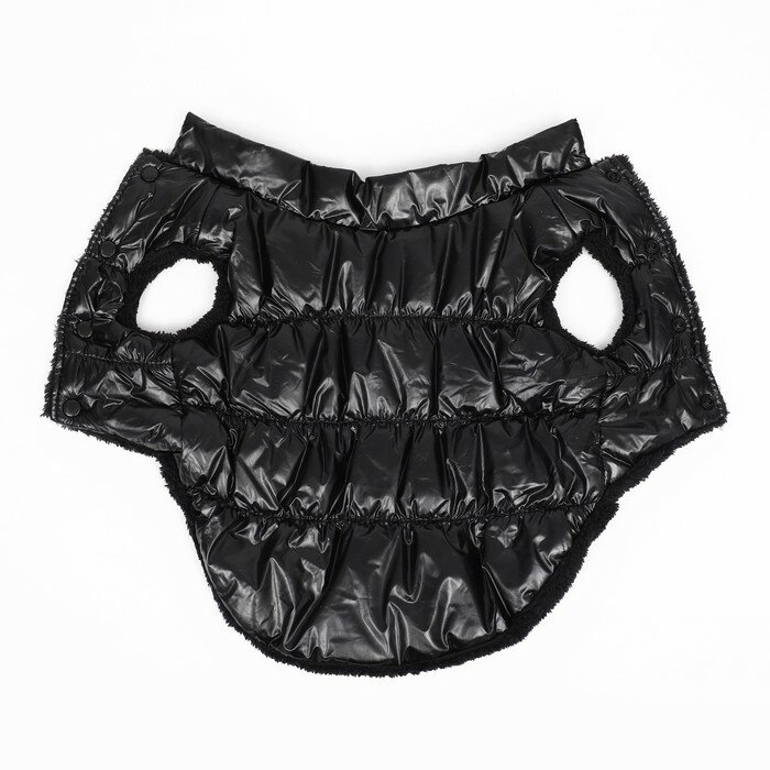 Куртка для собак "Блеск", XS (ДС 20, ОГ 28, ОШ 19 см, до 3 кг), чёрная - фотография № 8