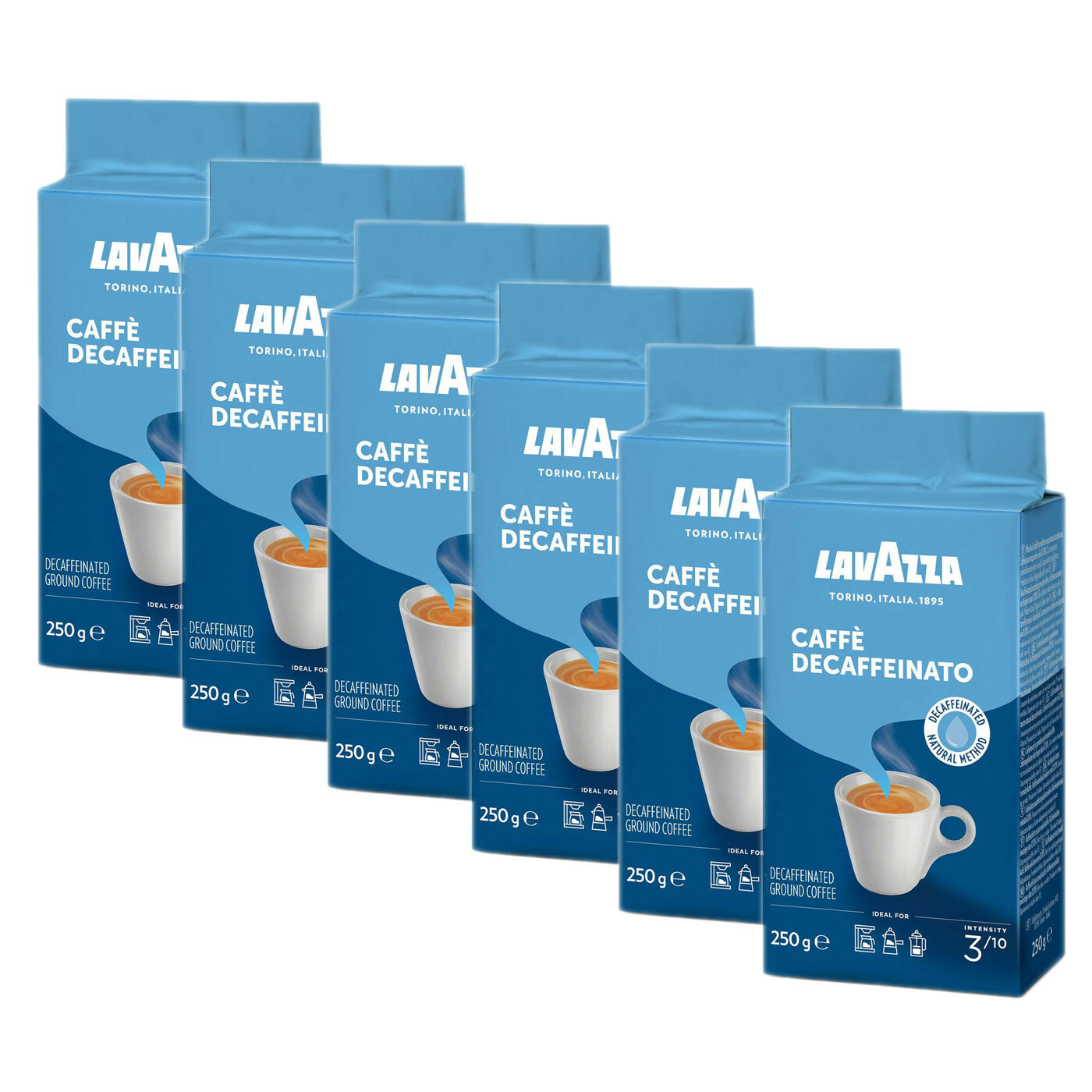 Кофе молотый Lavazza Caffe Decaffeinato (без кофеина) в/у, 6x250г