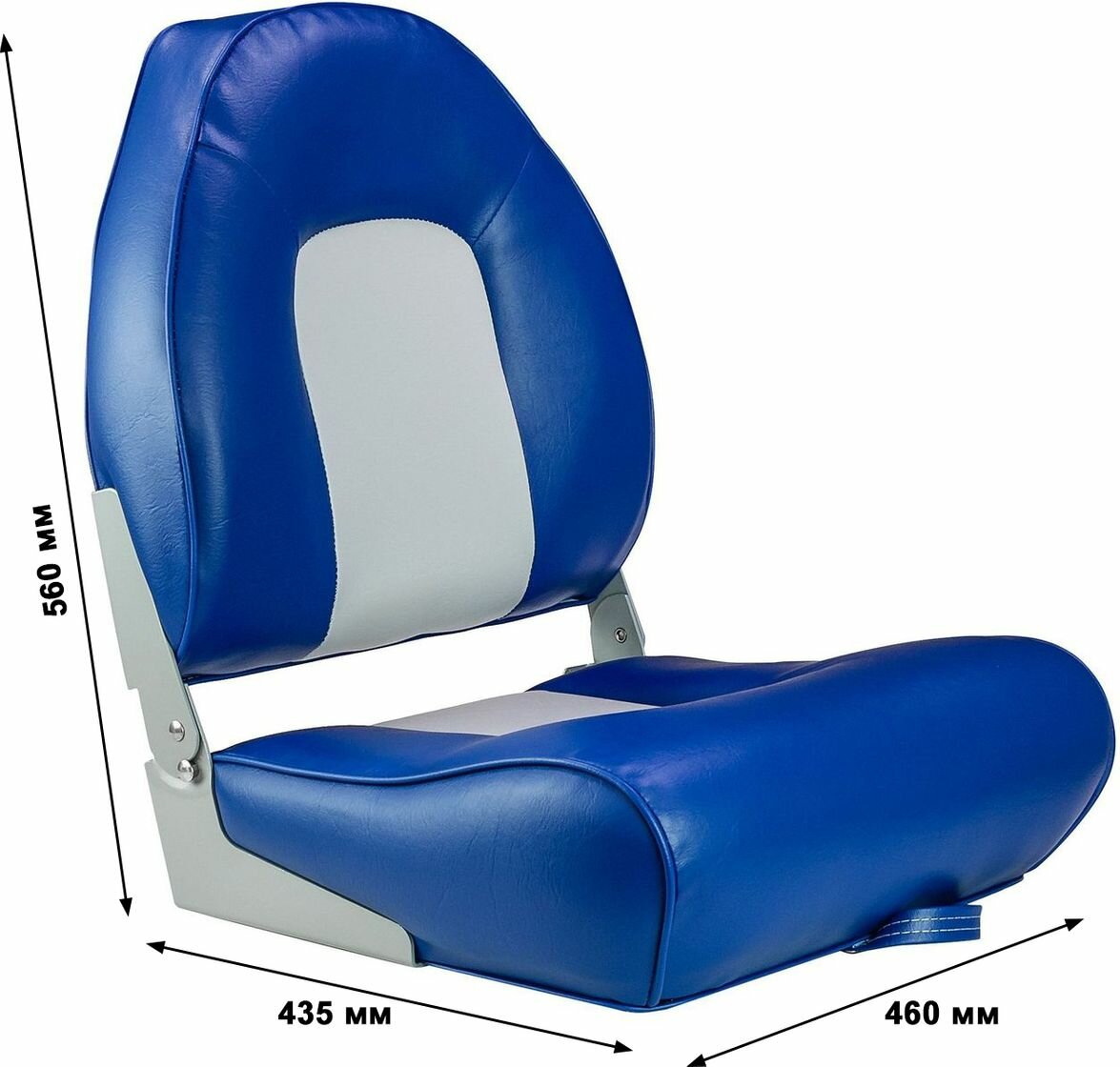 Кресло мягкое складное, обивка винил, цвет синий/серый, Marine Rocket 75116GB-MR - фотография № 3
