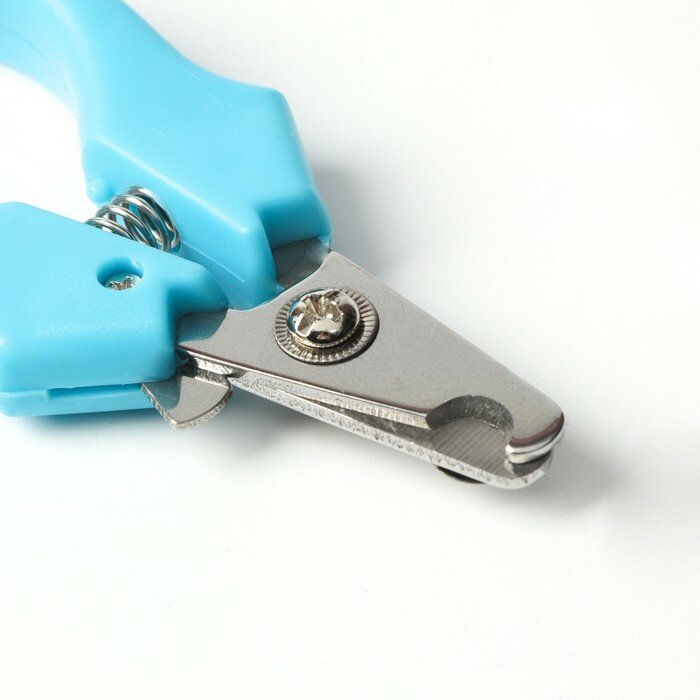 Когтерез боковой малый с фигурными ручками, отверстие 9 мм, голубой - фотография № 3