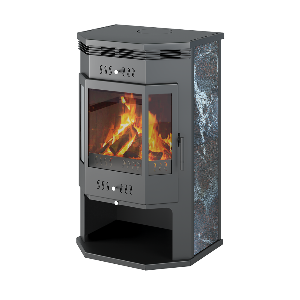 фото Печь-Камин ASTON 12 кВт (200 м3) Призматик (Амфиболит)