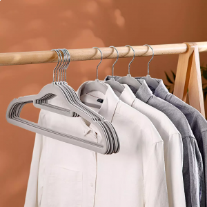 Набор вешалок для одежды Xiaomi Jeko&Jeko Non-slip Flocking Hanger Grey 20 шт (SWH-2521) - фотография № 3