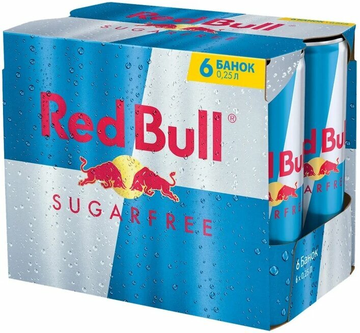 Напиток энергетический Red Bull без сахара (250 мл / 6 шт.)