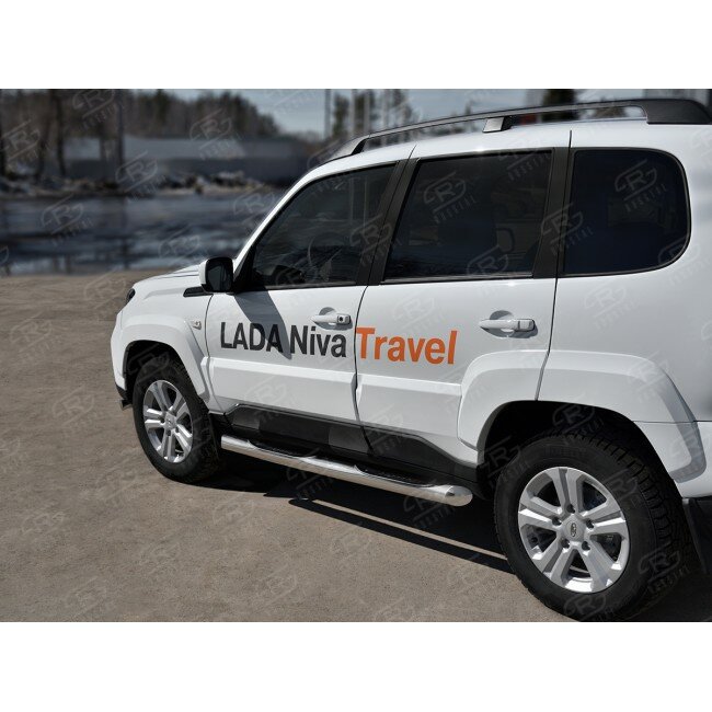 LADA NIVA TRAVEL 2021- Пороги труба d76 с накладкой (вариант 1) LNTT-0035611 LNTT-0035611