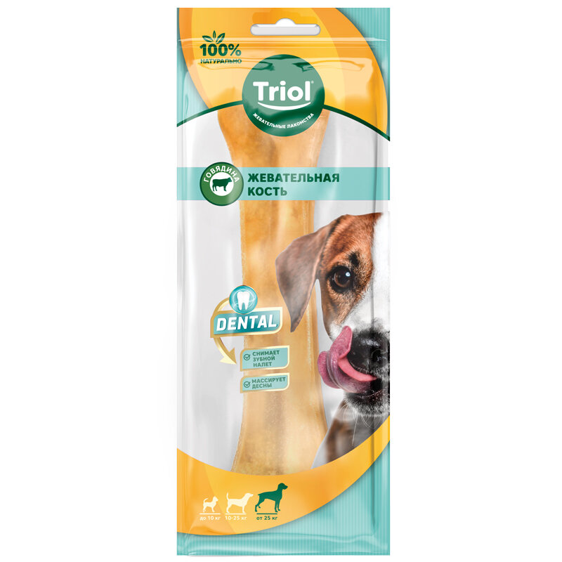 Triol Dental лакомство для собак крупных пород косточки жевательные 205 г.