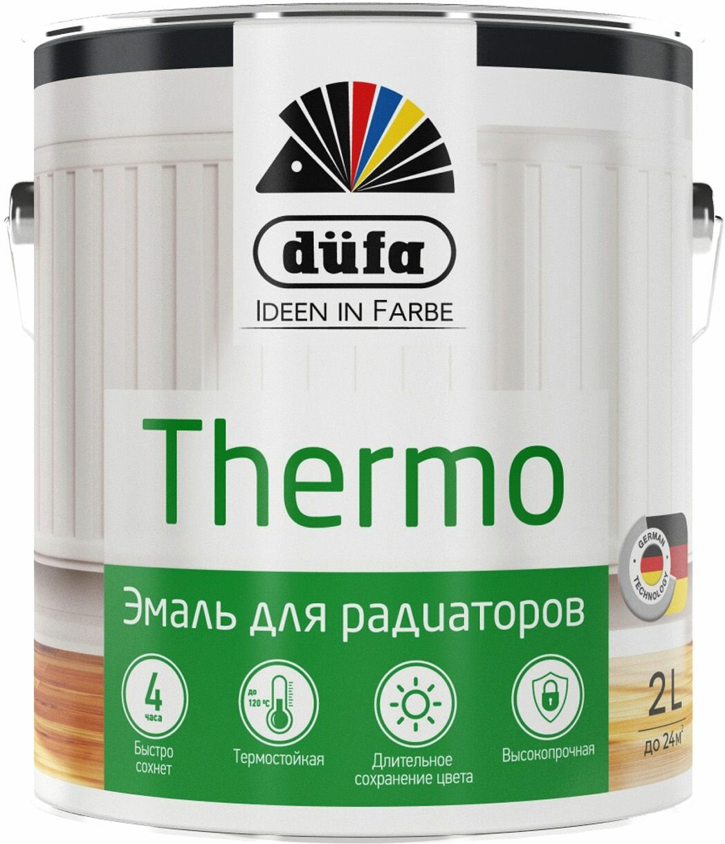 Эмаль для радиаторов Dufa Retail Thermo глянцевая белая 2 л