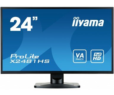  23,6" Iiyama ProLite X2481HS-1 X2481HS-B1 19201080, 1 , 250 /2, 12000000:1, 178/178, VA, DVI-D (HDCP), HDMI, VGA,  , SPK