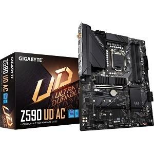 GIGABYTE М.пл. Gigabyte Z590 UD AC (LGA1200/Z590/4xDDR4/2xPCI-Ex16/2xPCI-Ex1/3xM.2/SB7.1/Bluetooth/Wi-Fi 802.11ac/GLAN/DisplayPort/ATX) RET #Z590 UD AC