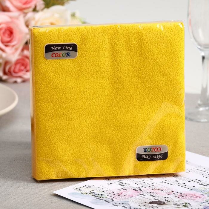 фото Салфетки бумажные New line FRESCO «Желтый», 2 слоя, 33*33 см, 20 шт.
