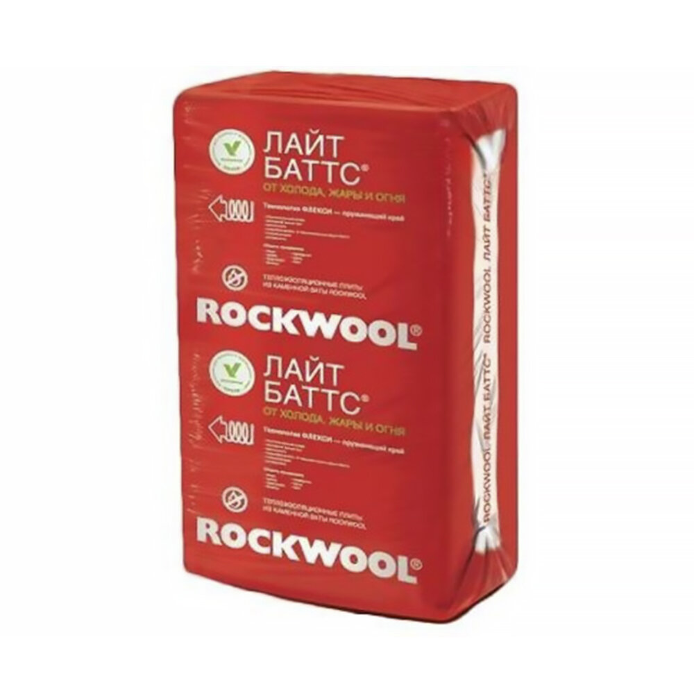 Минеральная вата Каменная вата Rockwool Лайт Баттс, 1000 x 600 x 100 мм, 5 плит