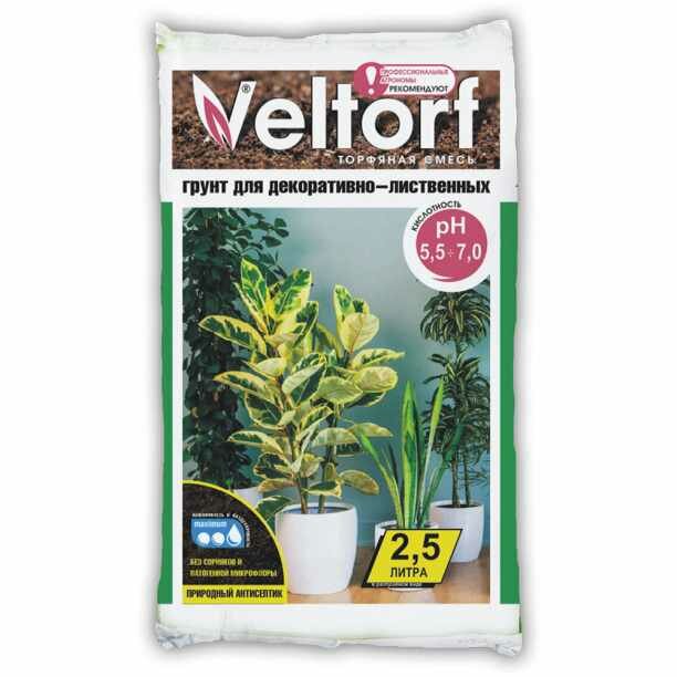 Грунт для декоративно-лиственных растений Veltorf 2,5 л (1 ед.) - фотография № 1