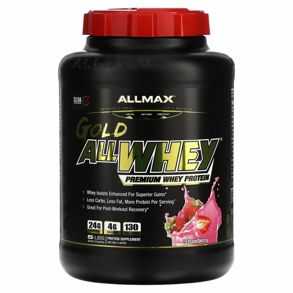 ALLMAX, Gold AllWhey, Premium Whey Protein, Strawberry, 5 lbs (2.27 kg)