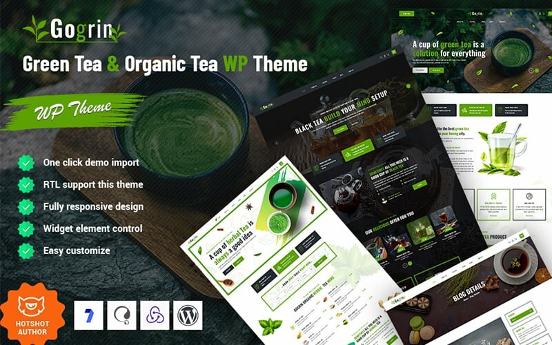 Шаблон Wordpress Gogrin - Green Tea and Organic Tea Theme WordPress