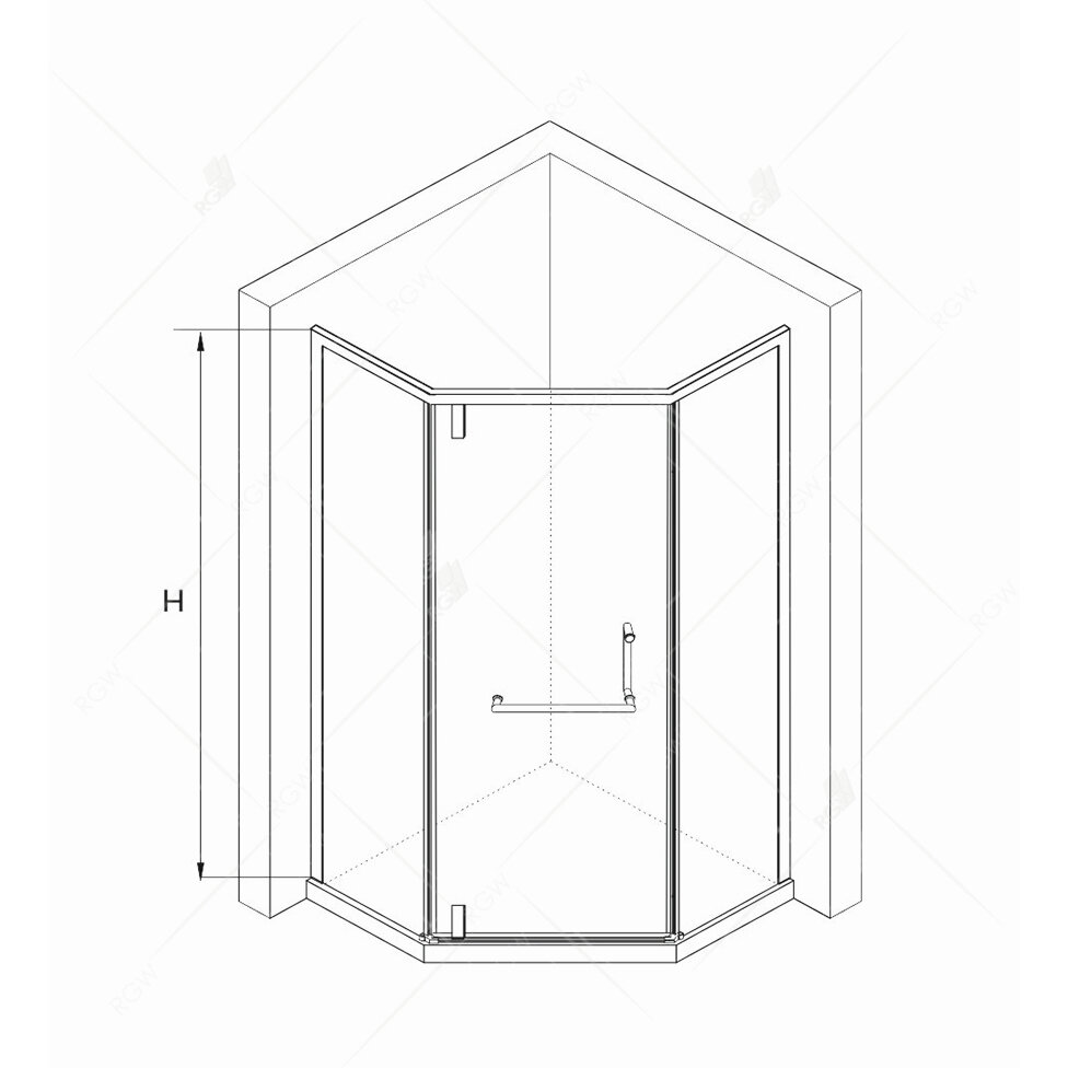 Душевой уголок RGW 90х90х195 см HO-084-G Трапеция, Золото, Сатинат, 8 мм 2 уп. (350608499-26) - фотография № 3